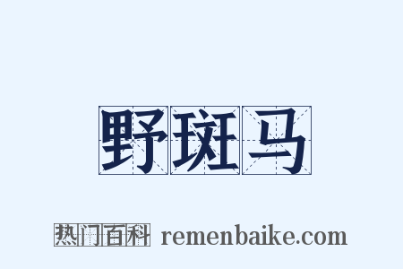 野斑马是什么意思的图片